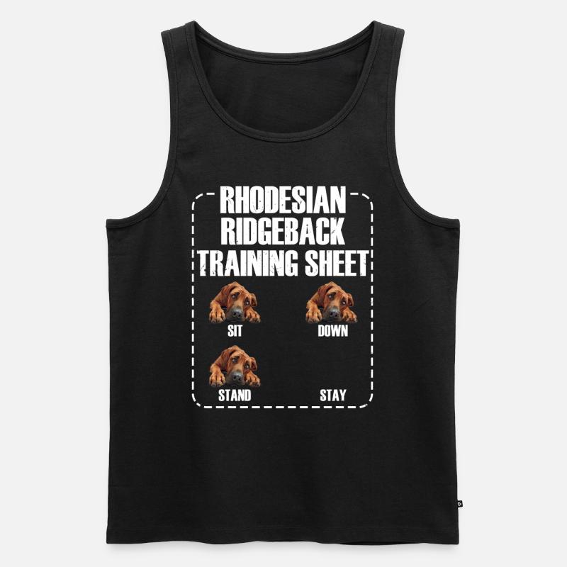 RHODESIAN RIDGEBACK TRAINING SHEET Ridgeback - Männer Premium Bio Tank Top - Schwarz