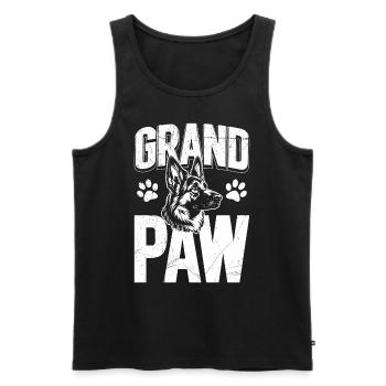 German Shepherd Owner GRAND PAW - Men's Premium Organic Tank Top - black - Front - AI Model Male 178 light (178cm)