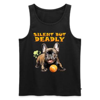 Französische Bulldogge SILENT BUT DEADLY Lustiges - Männer Premium Bio Tank Top - Schwarz - Vorne - AI Model Male 178 light (178cm)