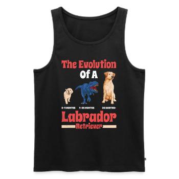 Labrador Dog THE DEVELOPMENT OF A LABRADOR - Men's Premium Organic Tank Top - black - Front - AI Model Male 178 light (178cm)
