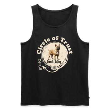 Frenchie Owner CIRCLE OF TRUST Funny Bull - Men's Premium Organic Tank Top - black - Front - Michal (187cm)