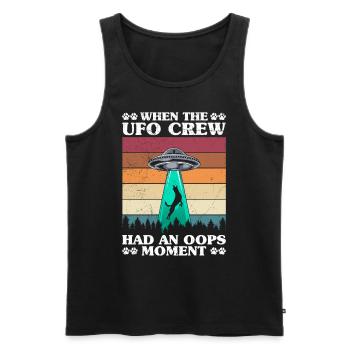 Malinois UFO CREW HAD AN OOPS MOMENT Drôle - Débardeur bio Premium Homme - noir - Devant - AI Model Male 178 light (178cm)