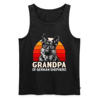 German Shepherd Fan Merchandise Grandpa of German Shepherd - Men's Premium Organic Tank Top - black - Front - AI Model Male 178 light (178cm)