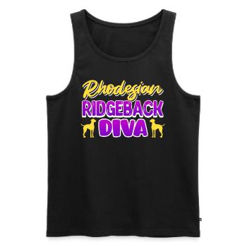 RHODESIAN RIDGEBACK DIVA Ridgeback Women - Men's Premium Organic Tank Top - black - Front - AI Model Male 178 light (178cm)