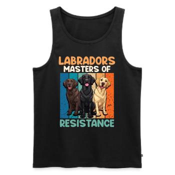 Labradors MAÎTRE DE LA RÉSISTANCE Fun - Débardeur bio Premium Homme - noir - Devant - Michal (187cm)