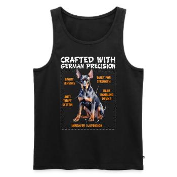 Doberman CRAFTED WITH GERMAN PRICISION Lustiges - Männer Premium Bio Tank Top - Schwarz - Vorne - AI Model Male 178 light (178cm)