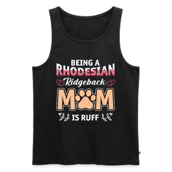 Dog mom A RHODESIAN RIDGEBACK MOM IS RUFF - Men's Premium Organic Tank Top - black - Front - AI Model Male 178 light (178cm)