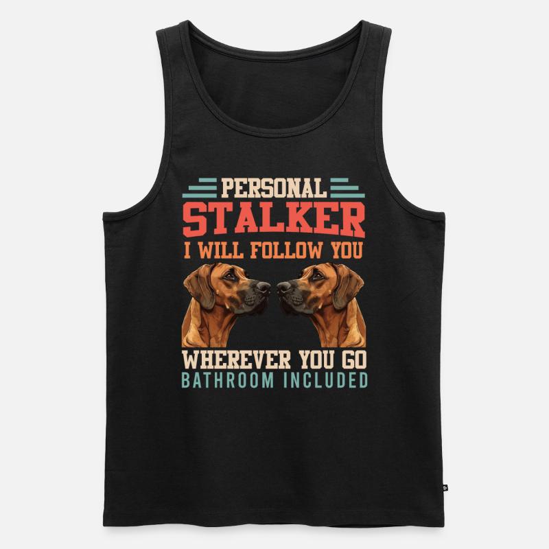 Rhodesian Ridgeback PERSONAL STALKER Drôle - Débardeur bio Premium Homme - noir