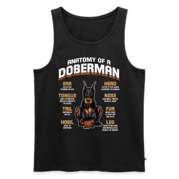 Doberman Besitzer ANATOMY OF A DOBERMAN Lustiges - Männer Premium Bio Tank Top - Schwarz - Vorne - AI Model Male 178 light (178cm)