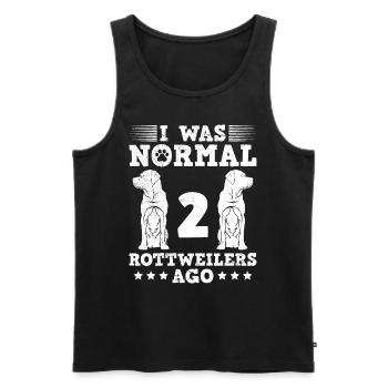 Rottie Propriétaire J’ÉTAIS NORMAL IL Y A 2 ROTTWEILERS - Débardeur bio Premium Homme - noir - Devant - Michal (187cm)