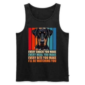 Doberman Dog EVERY SNACK YOU MAKE Fun - Men's Premium Organic Tank Top - black - Front - Michal (187cm)