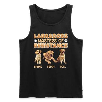 Labradors MAÎTRE DE LA RÉSISTANCE Fun - Débardeur bio Premium Homme - noir - Devant - Michal (187cm)
