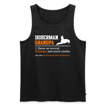 DOBERMAN GRANDPA Propriétaire de chien Dobie Drôle - Débardeur bio Premium Homme - noir - Devant - Michal (187cm)