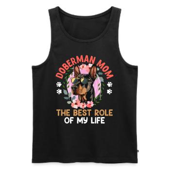 DOBERMAN MOM LE MEILLEUR RÔLE DE MA VIE - Débardeur bio Premium Homme - noir - Devant - Michal (187cm)