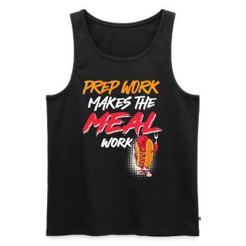 Grillmeister PREP WORK MAKES THE MEAL WORK - Männer Premium Bio Tank Top - Schwarz - Vorne - AI Model Male 178 light (178cm)