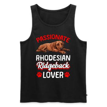 Ridgeback PASSIONATE RHODESIAN RIDGEBACK LOVER - Männer Premium Bio Tank Top - Schwarz - Vorne - AI Model Male 178 light (178cm)