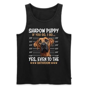 Ridgeback SHADOW PUPPY IF YOU GO I GO Funny - Men's Premium Organic Tank Top - black - Front - Michal (187cm)