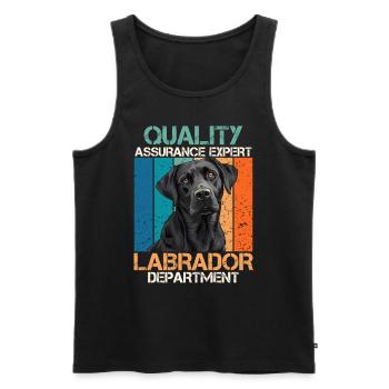 Labrador Dog QUALITY LABRADOR DEPARTMENT Funny - Men's Premium Organic Tank Top - black - Front - Michal (187cm)