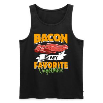 Anti Vegan LE BACON EST MON LÉGUME PRÉFÉRÉ Drôle - Débardeur bio Premium Homme - noir - Devant - AI Model Male 178 light (178cm)