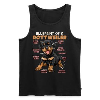 Rottie BLUEPRINT OF A ROTTWEILER Besitzer Lustiges - Männer Premium Bio Tank Top - Schwarz - Vorne - AI Model Male 178 light (178cm)