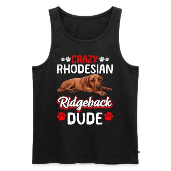 Ridgeback CRAZY RHODESIAN RIDGEBACK DUDE Chiens - Débardeur bio Premium Homme - noir - Devant - Michal (187cm)