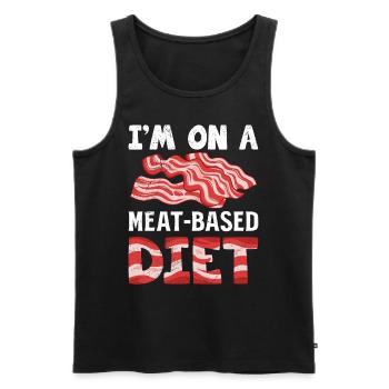 Meat Lovers On A Meat-Based Diet Funny - Men's Premium Organic Tank Top - black - Front - AI Model Male 178 light (178cm)