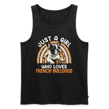 Bouledogue français : juste une fille qui aime le français - Débardeur bio Premium Homme - noir - Devant - Michal (187cm)