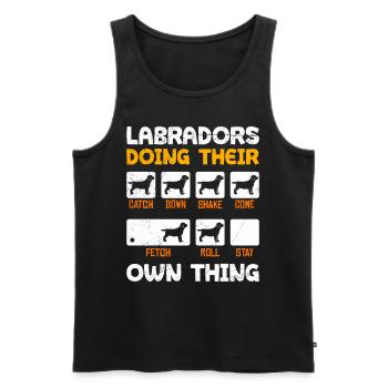 Labradors Doing Their Own Thing Lustiges - Männer Premium Bio Tank Top - Schwarz - Vorne - Michal (187cm)
