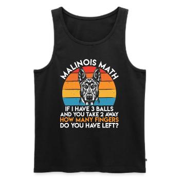 MALINOIS MATH HOW MANY FINGERS DO YOU HAVE LEFT - Men's Premium Organic Tank Top - black - Front - Michal (187cm)