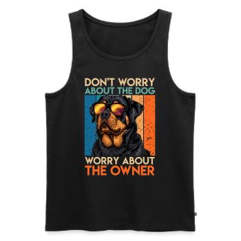 Rottie KEINE ANGST VOR DEM HUND VORSICHT VOR DEM - Männer Premium Bio Tank Top - Schwarz - Vorne - AI Model Male 178 light (178cm)