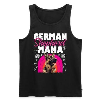 Hundemama GERMAN SHEPHERD MOM Hundebesitzerin - Männer Premium Bio Tank Top - Schwarz - Vorne - Michal (187cm)