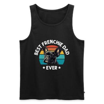 Bouledogue français MEILLEUR FRENCHIE DAD DE TOUS LES TEMPS - Débardeur bio Premium Homme - noir - Devant - Michal (187cm)