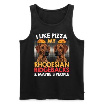 Ridgeback Dog COMME PIZZA MON RHODESIAN RIDGEBACK - Débardeur bio Premium Homme - noir - Devant - Michal (187cm)