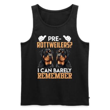 Le propriétaire de Rottie PRE-ROTTWEILER SE SOUVIENT À PEINE - Débardeur bio Premium Homme - noir - Devant - Michal (187cm)