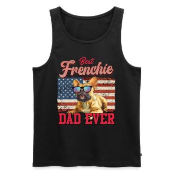 Propriétaire de bouledogue français MEILLEUR PAPA FRENCHIE - Débardeur bio Premium Homme - noir - Devant - Michal (187cm)
