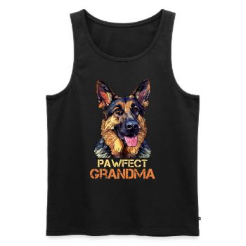 Berger Allemand PAWFECT GRANDMA Drôle - Débardeur bio Premium Homme - noir - Devant - Michal (187cm)