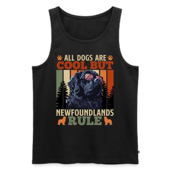 Neufundländer ALL DOGS ARE COOL BUT NEWFOUNDLANDS - Männer Premium Bio Tank Top - Schwarz - Vorne - Michal (187cm)
