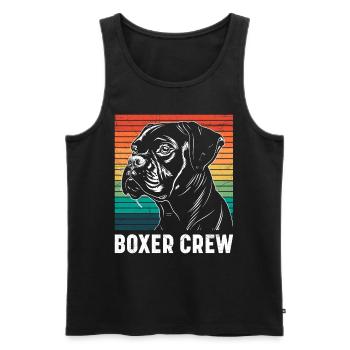 Chien Boxer Allemand Papa BOXER TEAM Drôle - Débardeur bio Premium Homme - noir - Devant - Michal (187cm)
