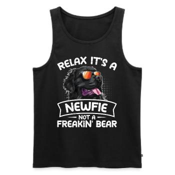 Terre-Neuve DÉTENDEZ-VOUS, C’EST UN NEWFIE, PAS UN OURS - Débardeur bio Premium Homme - noir - Devant - AI Model Male 178 light (178cm)