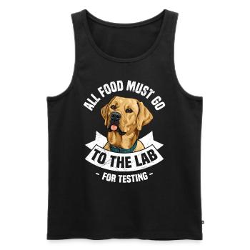 Labrador Tous les aliments doivent être envoyés au laboratoire pour être analysés - Débardeur bio Premium Homme - noir - Devant - Michal (187cm)