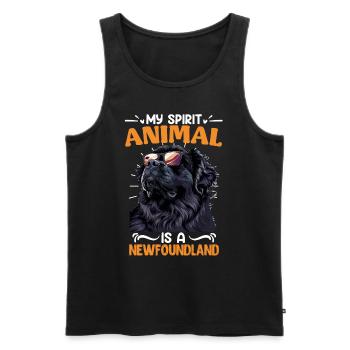 Newfie owner MY SPIRIT ANIMAL IS A NEWFOUNDLAND - Men's Premium Organic Tank Top - black - Front - Michal (187cm)