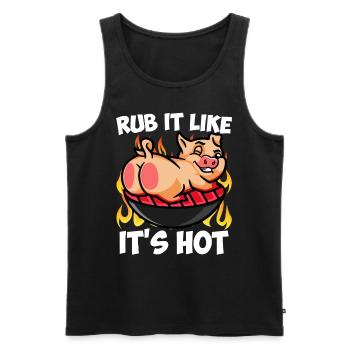 Meat Lovers RUB IT LIKE IT'S HOT Meat Fan - Men's Premium Organic Tank Top - black - Front - Michal (187cm)