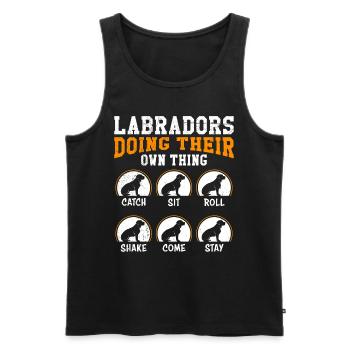 Labradors Doing Their Own Thing Lustiges - Männer Premium Bio Tank Top - Schwarz - Vorne - Michal (187cm)