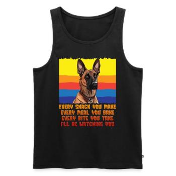 Malinois EVERY SNACK YOU MAKE Belgian - Men's Premium Organic Tank Top - black - Front - Michal (187cm)