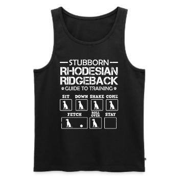 Ridgeback Hund STUBBORN RHODESIAN RIDGEBACK - Männer Premium Bio Tank Top - Schwarz - Vorne - AI Model Male 178 light (178cm)