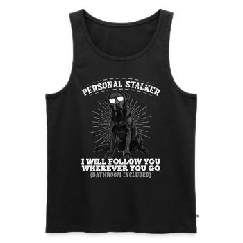 Labrador Lover Personal Stalker Labrador - Men's Premium Organic Tank Top - black - Front - AI Model Male 178 light (178cm)