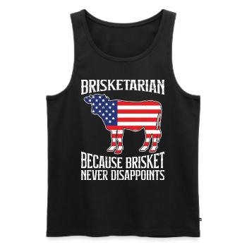 Grillfreunde BRISKETARIAN Fleischliebhaber Lustig - Männer Premium Bio Tank Top - Schwarz - Vorne - Michal (187cm)
