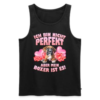 Dog mom I'M NOT PERFECT BUT MY BOXER IS - Men's Premium Organic Tank Top - black - Front - Michal (187cm)