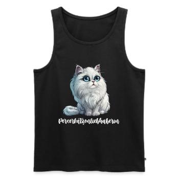 PERSERKATZEN LIEBHABERIN Perserkatze Besitzerin - Männer Premium Bio Tank Top - Schwarz - Vorne - AI Model Male 178 light (178cm)