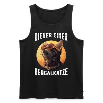 Bengalkatze DIENER EINER BENGALKATZE Lustiges - Männer Premium Bio Tank Top - Schwarz - Vorne - AI Model Male 178 light (178cm)